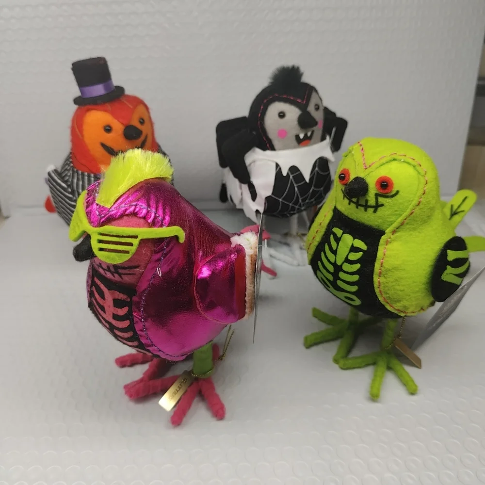 Target Hyde & Eek Featherly Friends Halloween Birds Lot Of 4